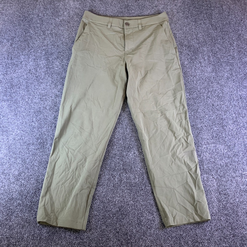 Lululemon ABC Classic Fit Warpstreme Chino Pants Mens 29 Olive Green Stretch